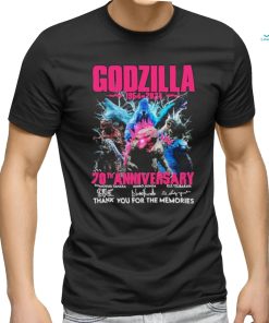 Godzilla Pink 1954 2024 70th Anniversary Thank You For The Memories Signatures Shirt
