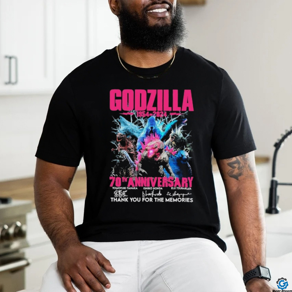 Godzilla Pink 1954 2024 70th Anniversary Thank You For The Memories Signatures Shirt Godzilla Pink 1954 2024 70th Anniversary Thank You For The Memories Signatures Shirt