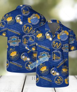 Golden State Warriors NBA Logo Basketball Stars Pattern Set Hawaiian Shirt & Short