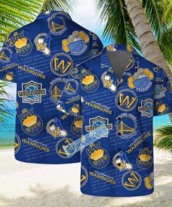 Golden State Warriors NBA Logo Basketball Stars Pattern Set Hawaiian Shirt & Short