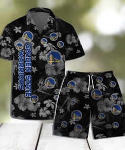 Golden State Warriors NBA Team Logo Floral Hawaiian Shirt & Short Vintage Design
