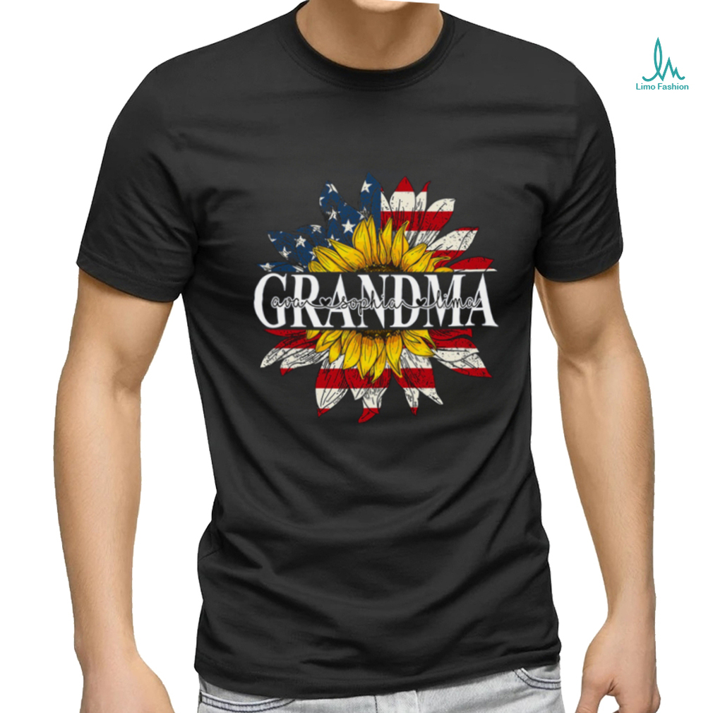Grandma American Flag Sunflower Shirt With Kids TH T Shirt Grandma American Flag Sunflower Shirt With Kids TH T Shirt