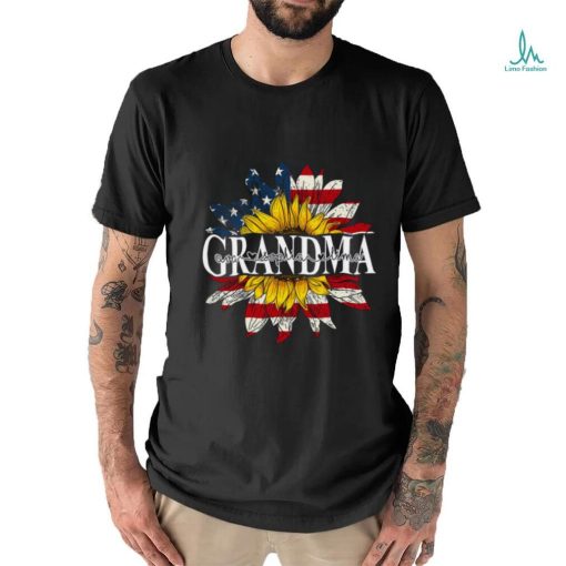 Grandma American Flag Sunflower Shirt With Kids TH T Shirt