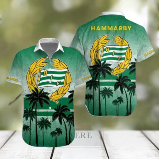 Hammarby Fotboll Palm Tree Green Logo Hawaiian Shirt Impressive Gift