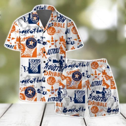 Houston Astros MLB Team Logo Street Style Design Hawaiian Shirt & Short