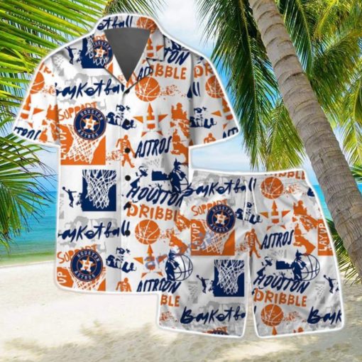 Houston Astros MLB Team Logo Street Style Design Hawaiian Shirt & Short