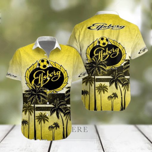 IF Elfsborg Palm Tree Yellow Logo Hawaiian Shirt Impressive Gift