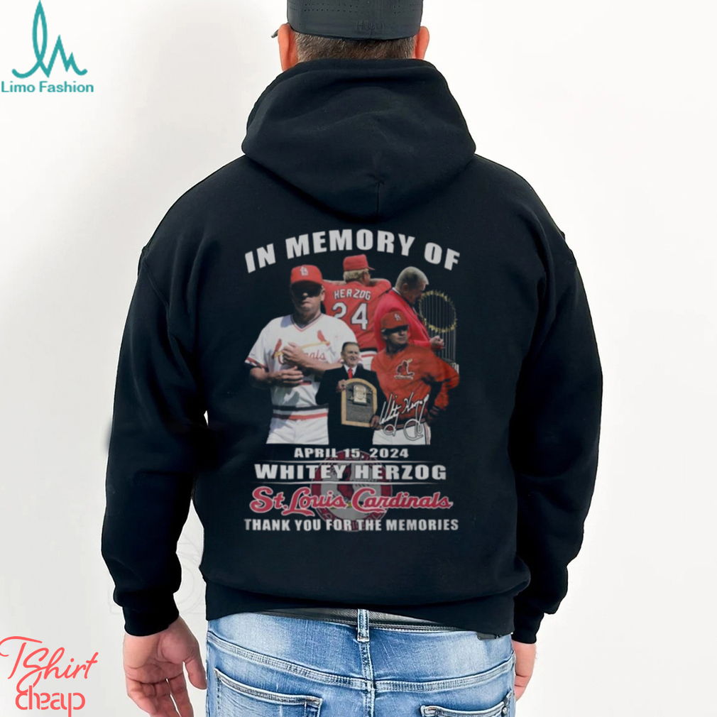 In Memory Of April 2024 Whitey Herzog St. Louis Cardinals Thank You For The Memories T Shirt In Memory Of April 2024 Whitey Herzog St. Louis Cardinals Thank You For The Memories T Shirt