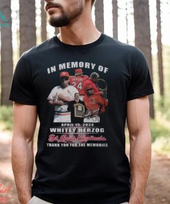 In Memory Of April 2024 Whitey Herzog St. Louis Cardinals Thank You For The Memories T Shirt