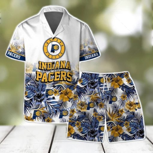 Indiana Pacers Team Logo Pattern Basketball Season Hawaiian Shirt & Short