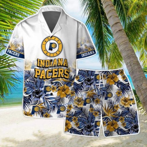 Indiana Pacers Team Logo Pattern Basketball Season Hawaiian Shirt & Short