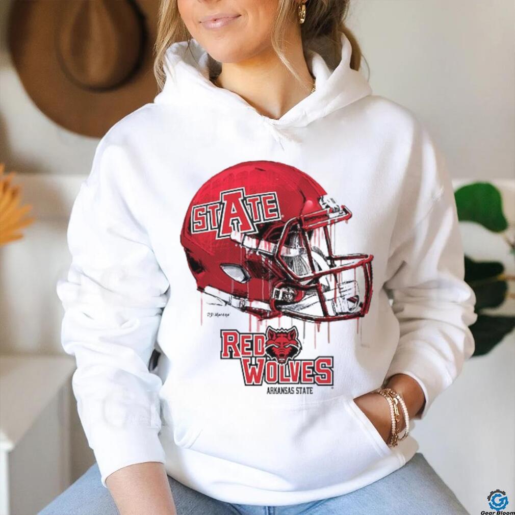 Infant White Arkansas State Red Wolves Dripping Helmet T Shirt Infant White Arkansas State Red Wolves Dripping Helmet T Shirt