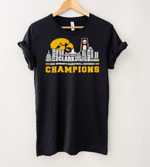 Iowa Hawkeyes 2024 Women’s basketball National Champions team skyline names shirt