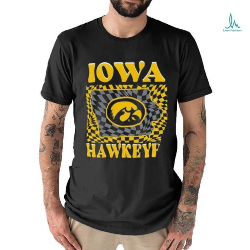 Iowa Hawkeyes Women’s Comfort Colors Checkered Mascot T Shirt