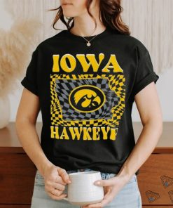 Iowa Hawkeyes Women's Comfort Colors Checkered Mascot T Shirt