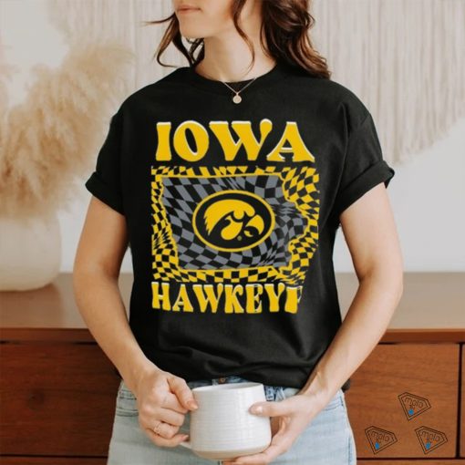 Iowa Hawkeyes Women’s Comfort Colors Checkered Mascot T Shirt