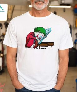 Joker playing the piano in the style of Peanuts shirt