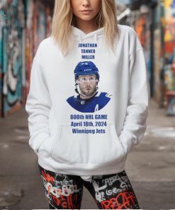 Jonathan Tanner Miller Vancouver Canucks hockey 800th NHL game april 18th 2024 Winnipeg Jets shirt