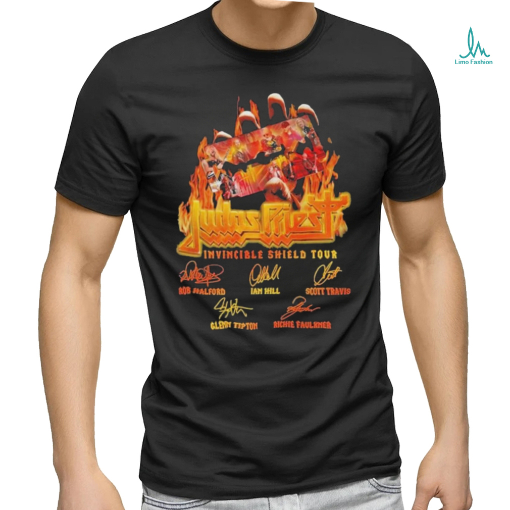 Judas Priest Invincible Shield Tour Signature T Shirt Judas Priest Invincible Shield Tour Signature T Shirt