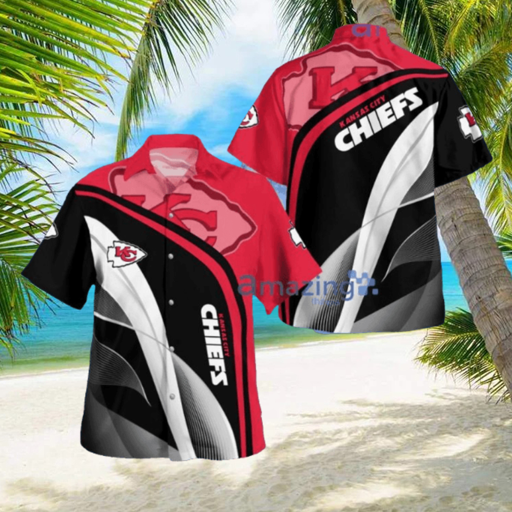 Kansas City Chiefs Primary Logo 3d Print Button Down Tropical Hawaiian Shirt Kansas City Chiefs Primary Logo 3d Print Button Down Tropical Hawaiian Shirt