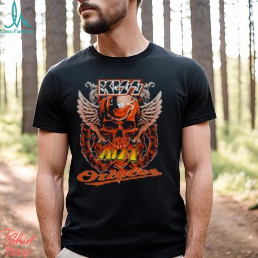 Kiss Skull Angel Wings Baltimore Orioles T Shirt