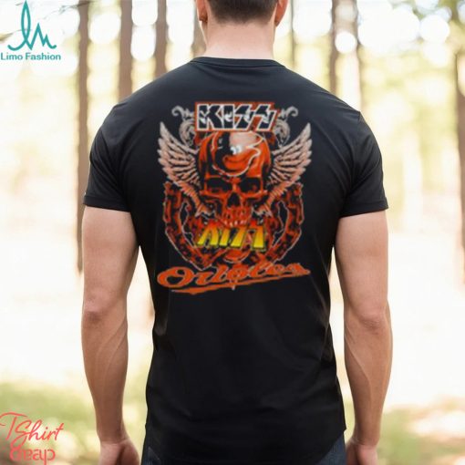 Kiss Skull Angel Wings Baltimore Orioles T Shirt