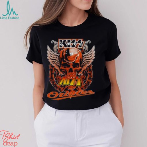 Kiss Skull Angel Wings Baltimore Orioles T Shirt