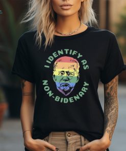 LGBT Pride Joe Biden I identify as non Bidenary funny face shirt