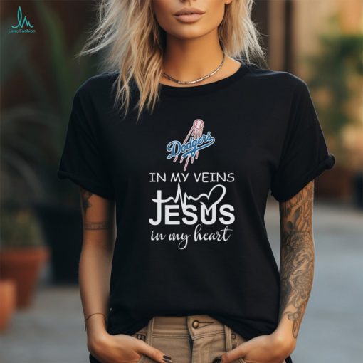 Los Angeles Dodgers Baseball In My Veins Jesus In My Heart shirt