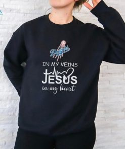 Los Angeles Dodgers Baseball In My Veins Jesus In My Heart shirt