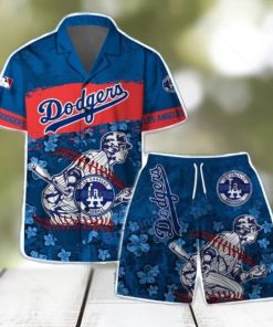 Los Angeles Dodgers MLB Flower 3D Aloha Summer Hawaiian Shirt & Short