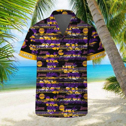 Los Angeles Lakers Hawaii Set Pattern Vintage 3D Hawaiian Shirt And Shorts