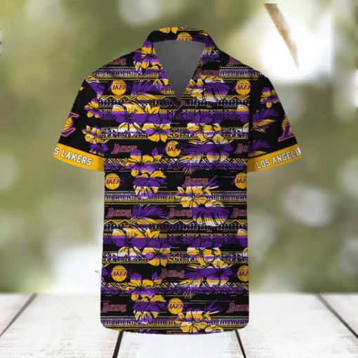 Los Angeles Lakers Hawaii Set Pattern Vintage 3D Hawaiian Shirt And Shorts