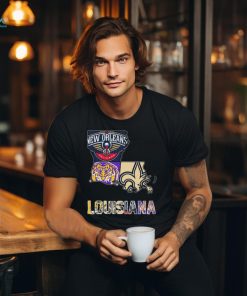 Louisiana Map Sports Teams Logo Shirt