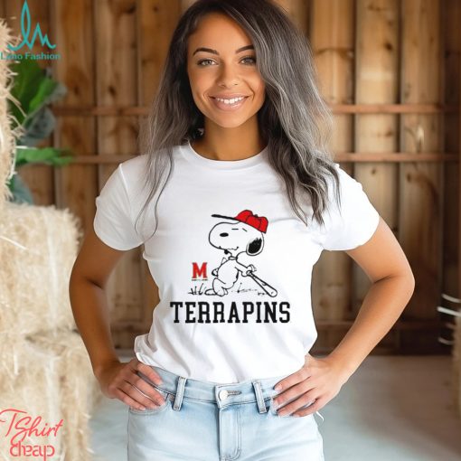 Maryland Terrapins and Peanuts Snoopy baseball shirt