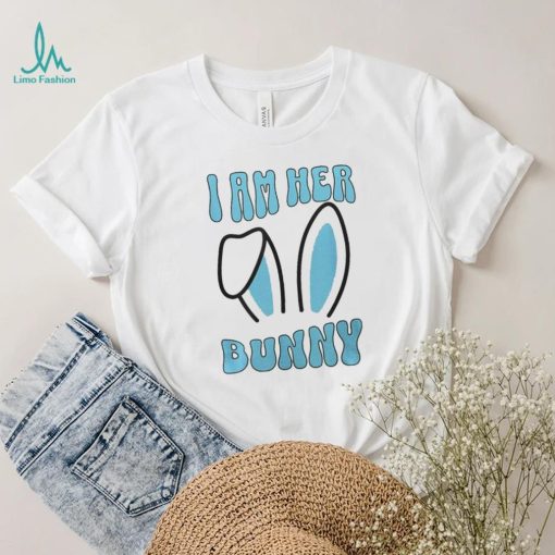 Matching Couple Easter Husband I Am Her Bunny Men’s T shirt Back Print