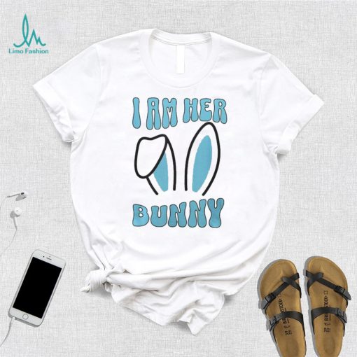 Matching Couple Easter Husband I Am Her Bunny Men’s T shirt Back Print