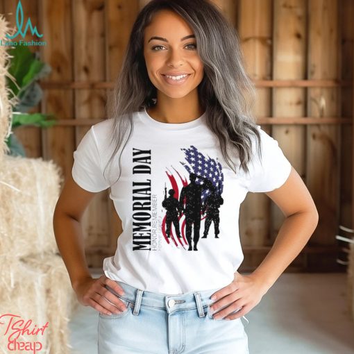 Memorial day honor remember forever grateful the fallen flag shirt