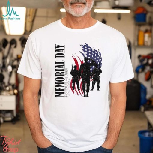 Memorial day honor remember forever grateful the fallen flag shirt