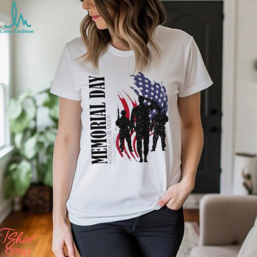 Memorial day honor remember forever grateful the fallen flag shirt