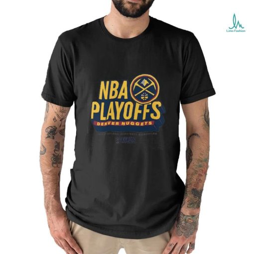 Men’s Fanatics Branded Heather Gray Denver Nuggets 2024 NBA Playoffs Defensive Stance T Shirt