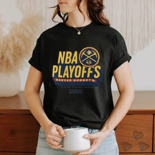 Men’s Fanatics Branded Heather Gray Denver Nuggets 2024 NBA Playoffs Defensive Stance T Shirt