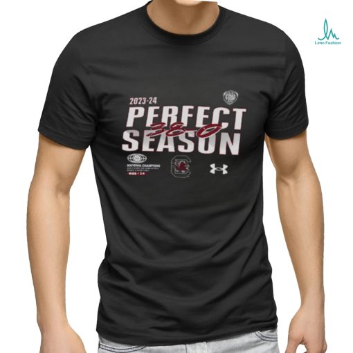 Men’s Under Armour Black South Carolina Gamecocks 2024 NCAA Women’s Basketball National Champions Perfect Season T Shirt