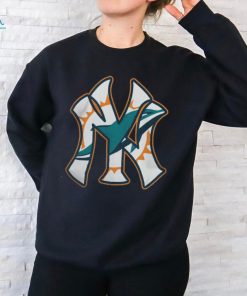 Miami Dolphins New York Yankees Black Unisex T shirts