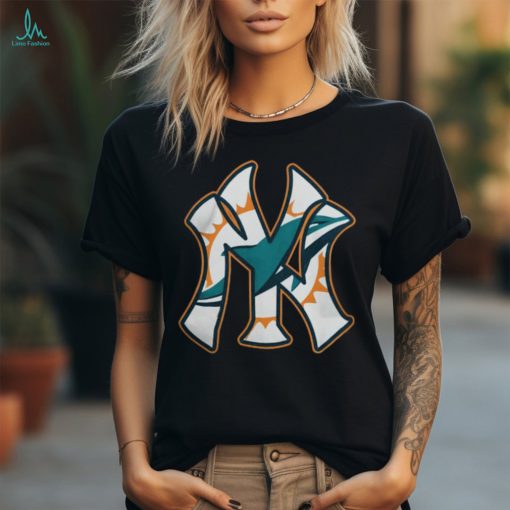 Miami Dolphins New York Yankees Black Unisex T shirts