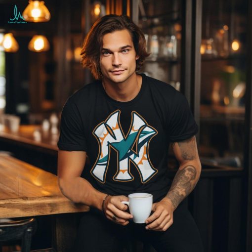 Miami Dolphins New York Yankees Black Unisex T shirts
