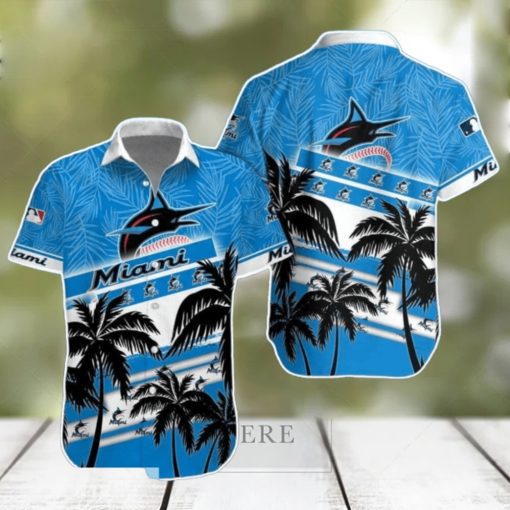 Miami Marlins MLB Hawaiian Shirt Palm Trees Pattern New Design For Fans