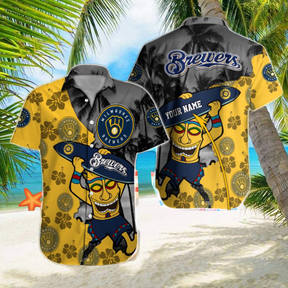 Milwaukee Brewers Custom Name Unisex Hawaiian Shirt Limotees