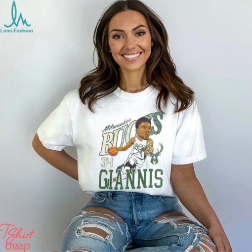 Milwaukee Bucks Giannis Antetokounmpo Caricature T Shirt