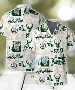 Milwaukee Bucks NBA Logo Street 3D Design Set Hawaiian Shirt & Short